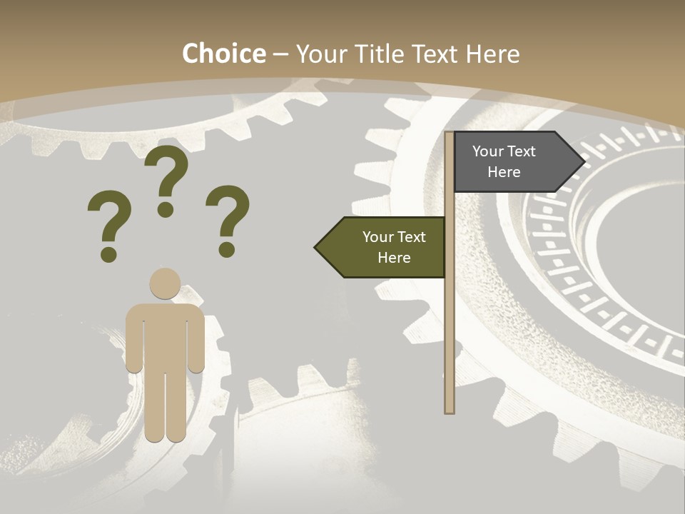 A Group Of Gears On A Black And White Background PowerPoint Template