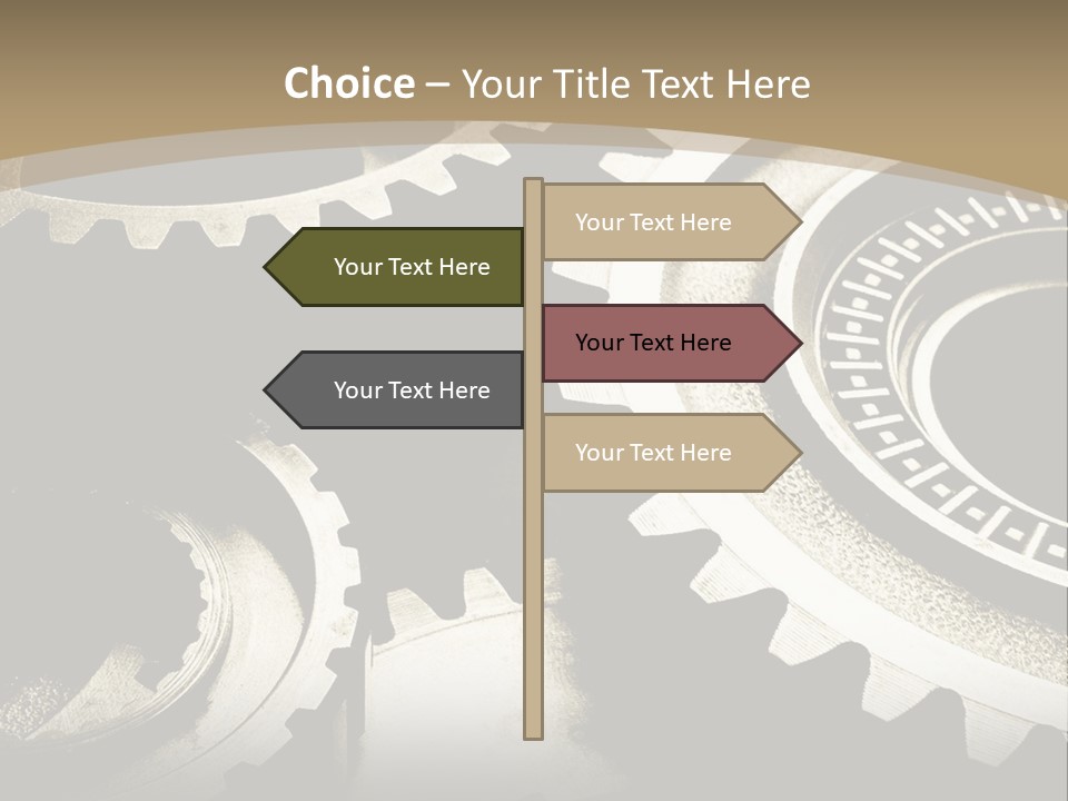 A Group Of Gears On A Black And White Background PowerPoint Template