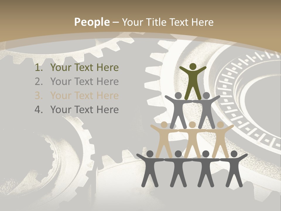 A Group Of Gears On A Black And White Background PowerPoint Template