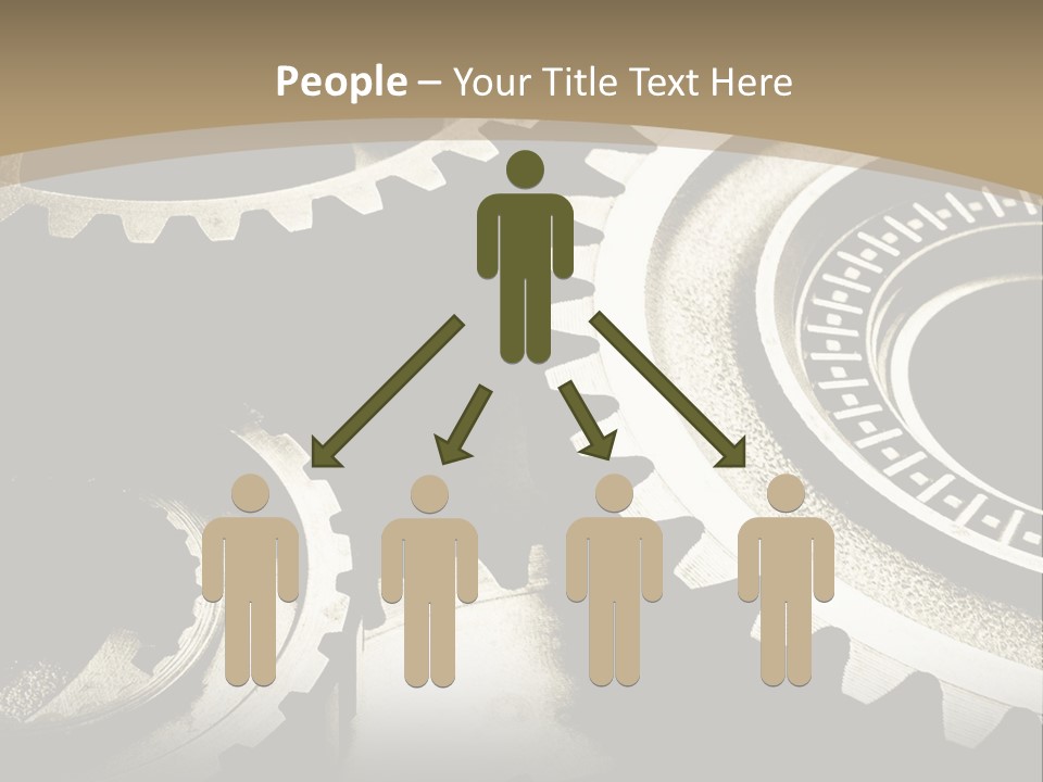 A Group Of Gears On A Black And White Background PowerPoint Template