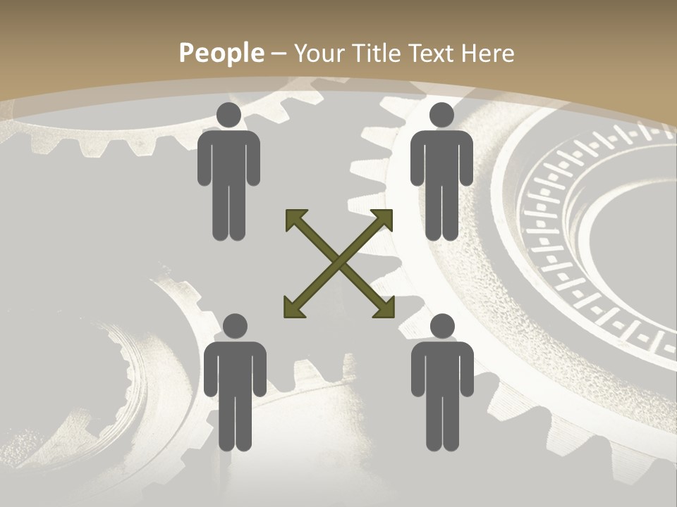 A Group Of Gears On A Black And White Background PowerPoint Template