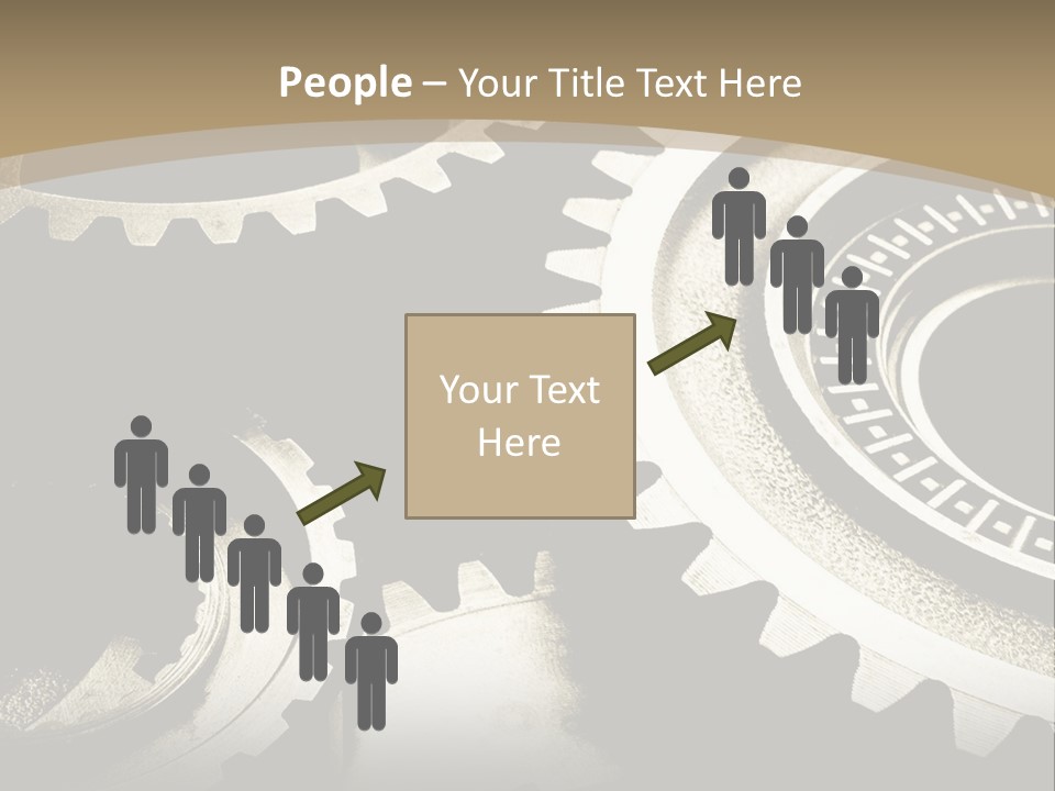 A Group Of Gears On A Black And White Background PowerPoint Template