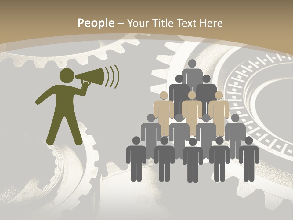 A Group Of Gears On A Black And White Background PowerPoint Template