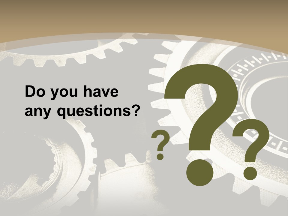 A Group Of Gears On A Black And White Background PowerPoint Template