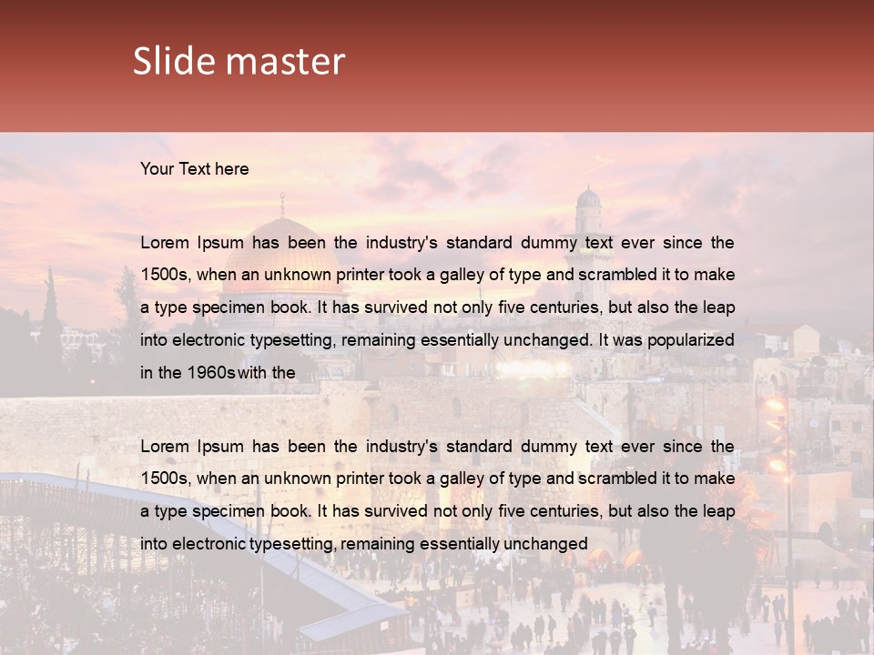 A Picture Of The Dome Of The Rock In The Middle Of The City PowerPoint Template