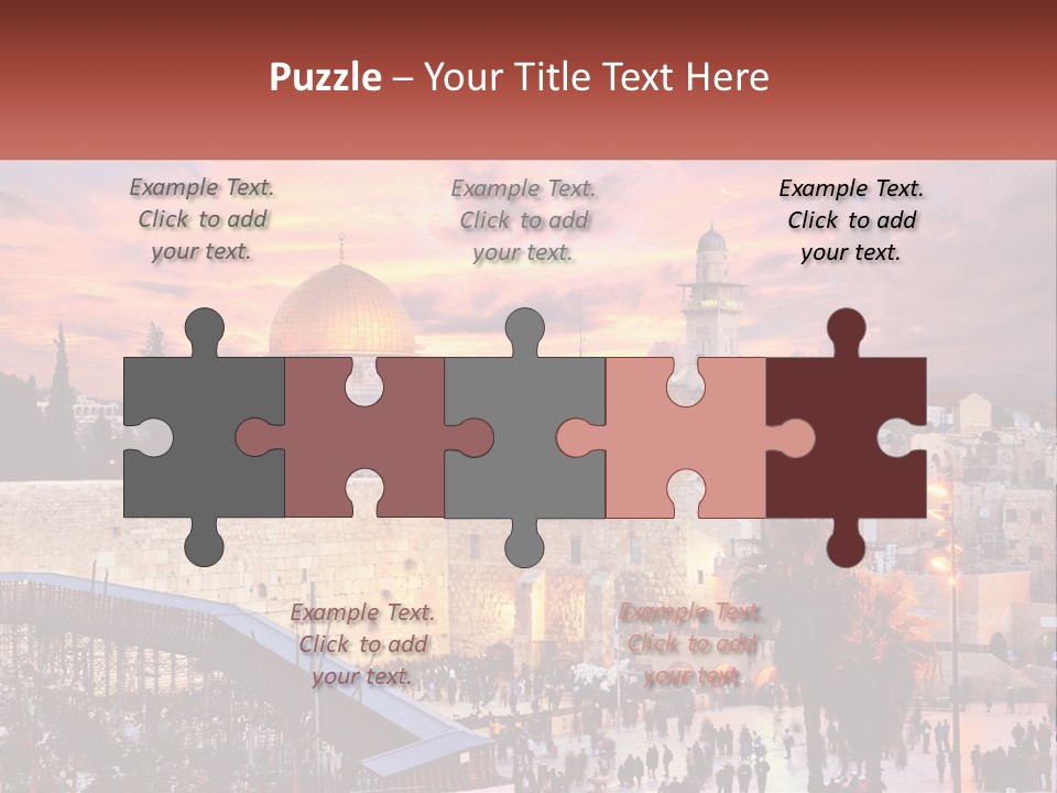 A Picture Of The Dome Of The Rock In The Middle Of The City PowerPoint Template