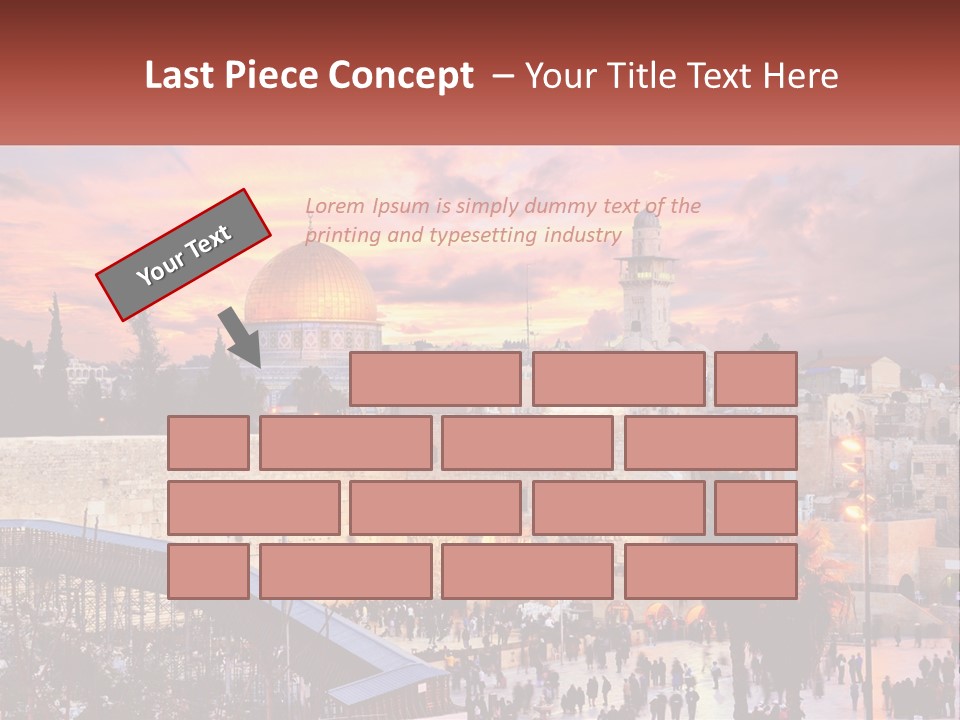 A Picture Of The Dome Of The Rock In The Middle Of The City PowerPoint Template