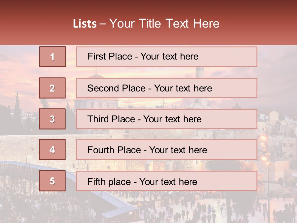 A Picture Of The Dome Of The Rock In The Middle Of The City PowerPoint Template