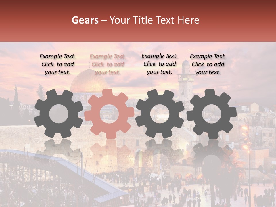 A Picture Of The Dome Of The Rock In The Middle Of The City PowerPoint Template