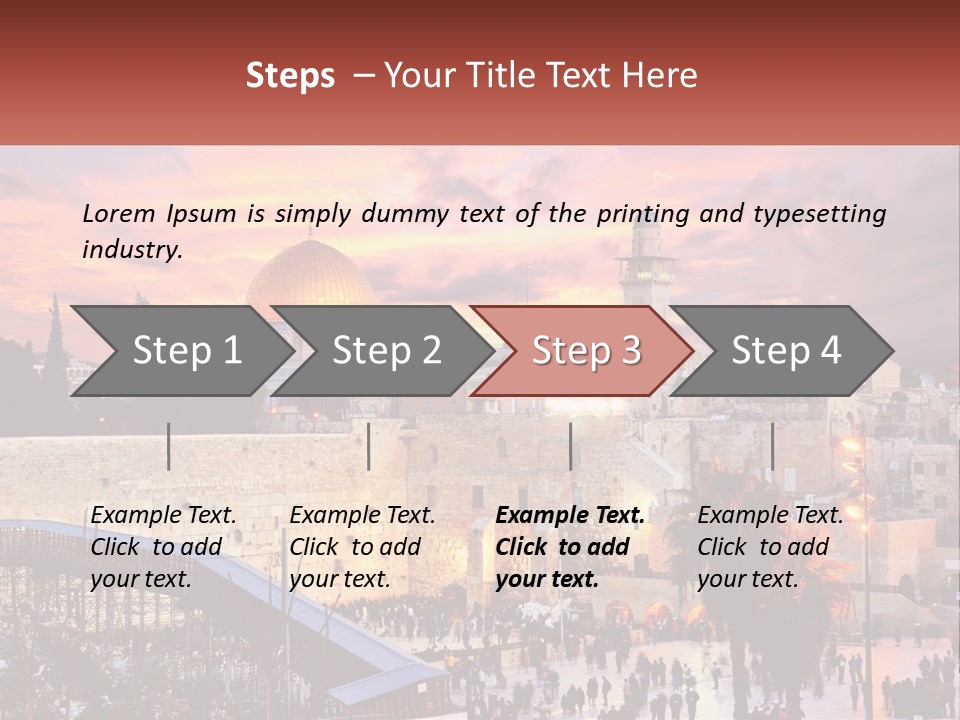 A Picture Of The Dome Of The Rock In The Middle Of The City PowerPoint Template