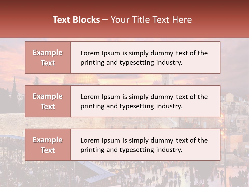 A Picture Of The Dome Of The Rock In The Middle Of The City PowerPoint Template