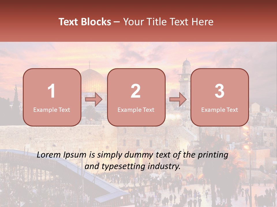 A Picture Of The Dome Of The Rock In The Middle Of The City PowerPoint Template