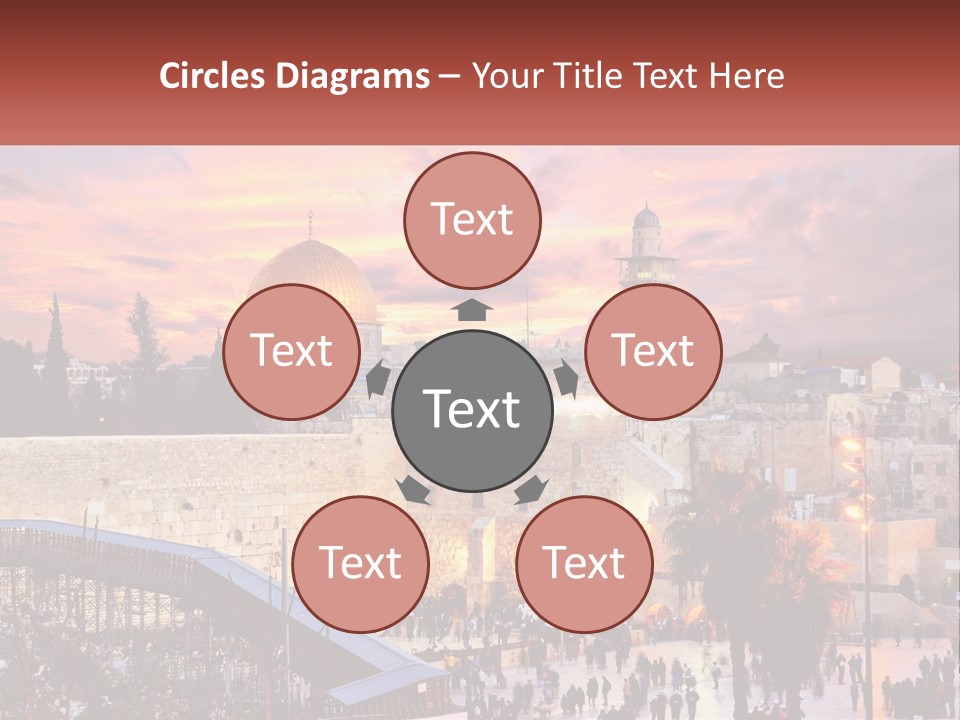 A Picture Of The Dome Of The Rock In The Middle Of The City PowerPoint Template