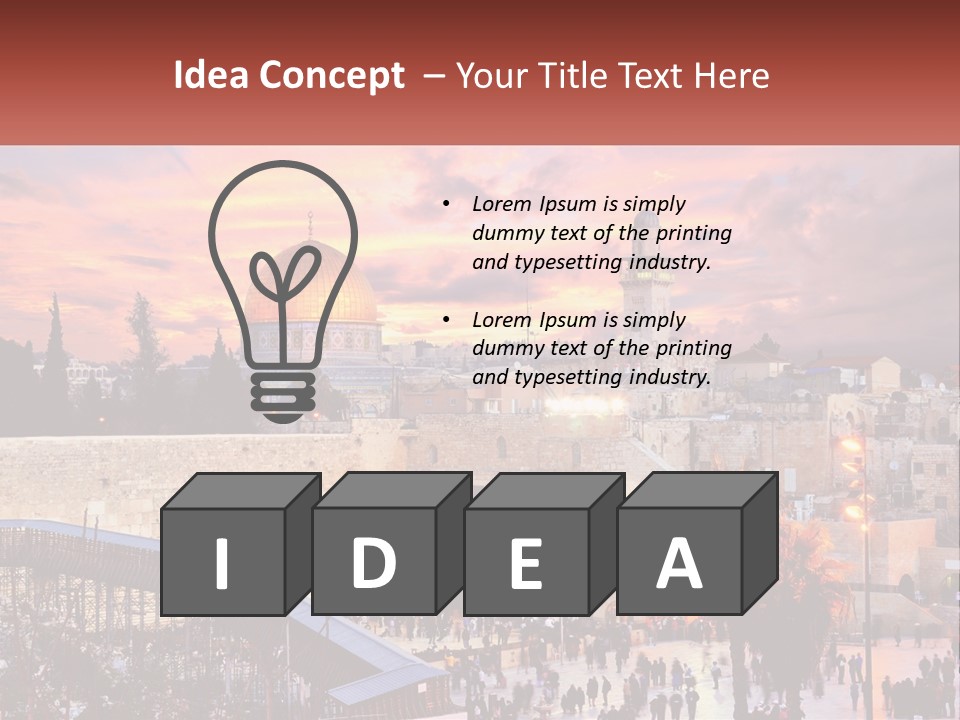 A Picture Of The Dome Of The Rock In The Middle Of The City PowerPoint Template