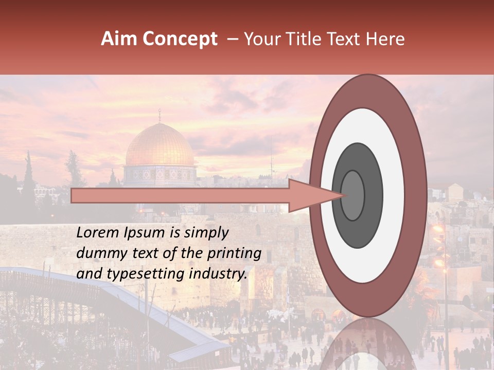A Picture Of The Dome Of The Rock In The Middle Of The City PowerPoint Template