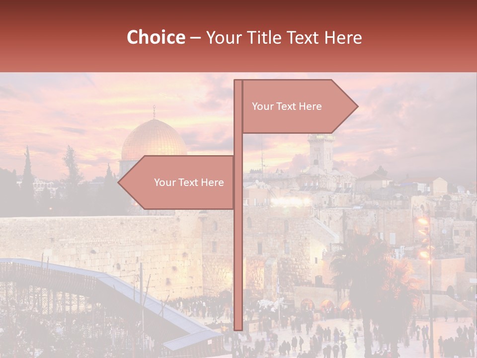 A Picture Of The Dome Of The Rock In The Middle Of The City PowerPoint Template
