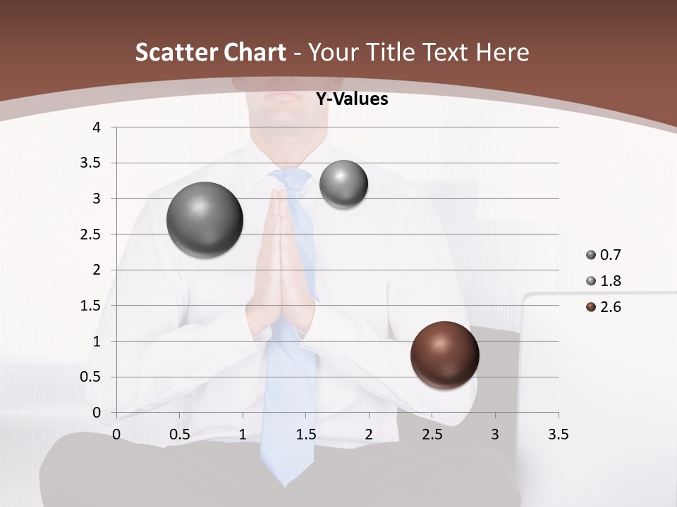 A Man Sitting On A Desk With His Hands Folded In Front Of Him PowerPoint Template
