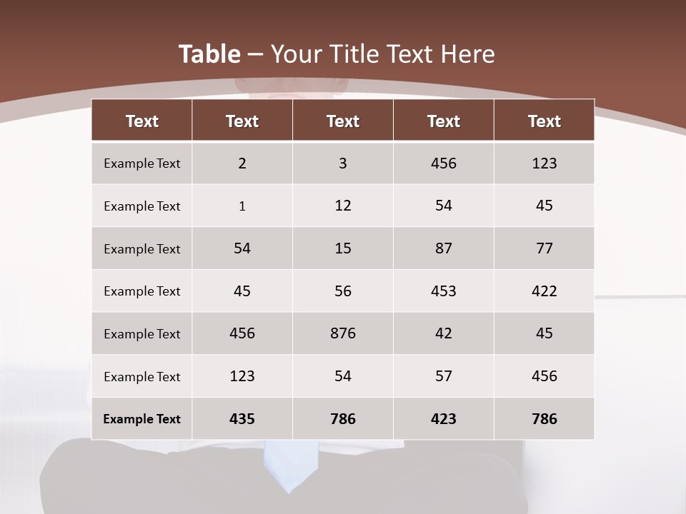 A Man Sitting On A Desk With His Hands Folded In Front Of Him PowerPoint Template