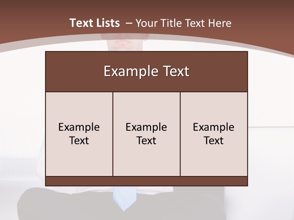 A Man Sitting On A Desk With His Hands Folded In Front Of Him PowerPoint Template