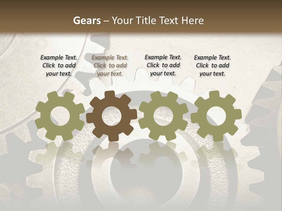 A Group Of Gears On A Black And White Background PowerPoint Template