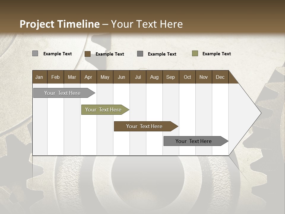 A Group Of Gears On A Black And White Background PowerPoint Template