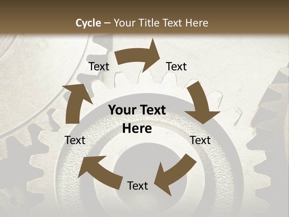 A Group Of Gears On A Black And White Background PowerPoint Template