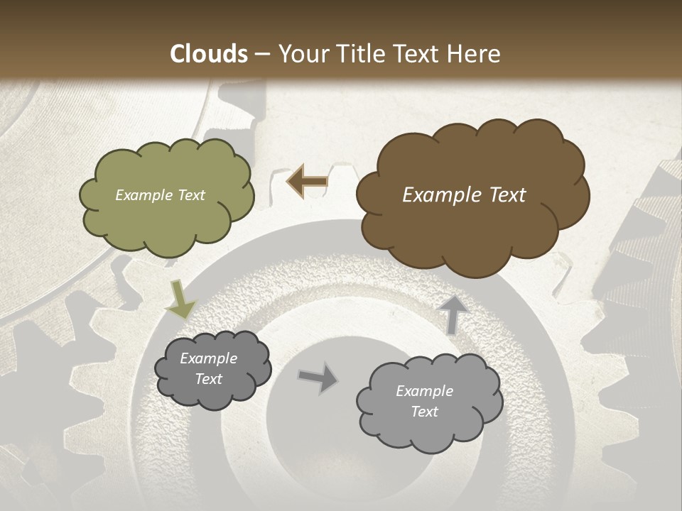 A Group Of Gears On A Black And White Background PowerPoint Template
