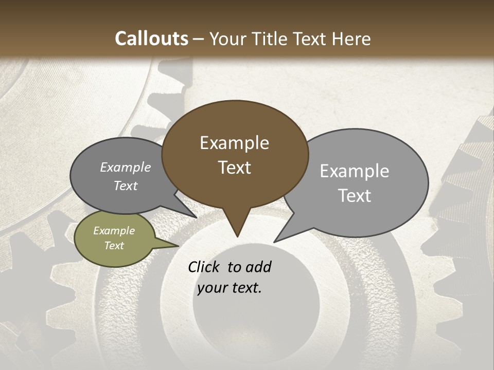 A Group Of Gears On A Black And White Background PowerPoint Template