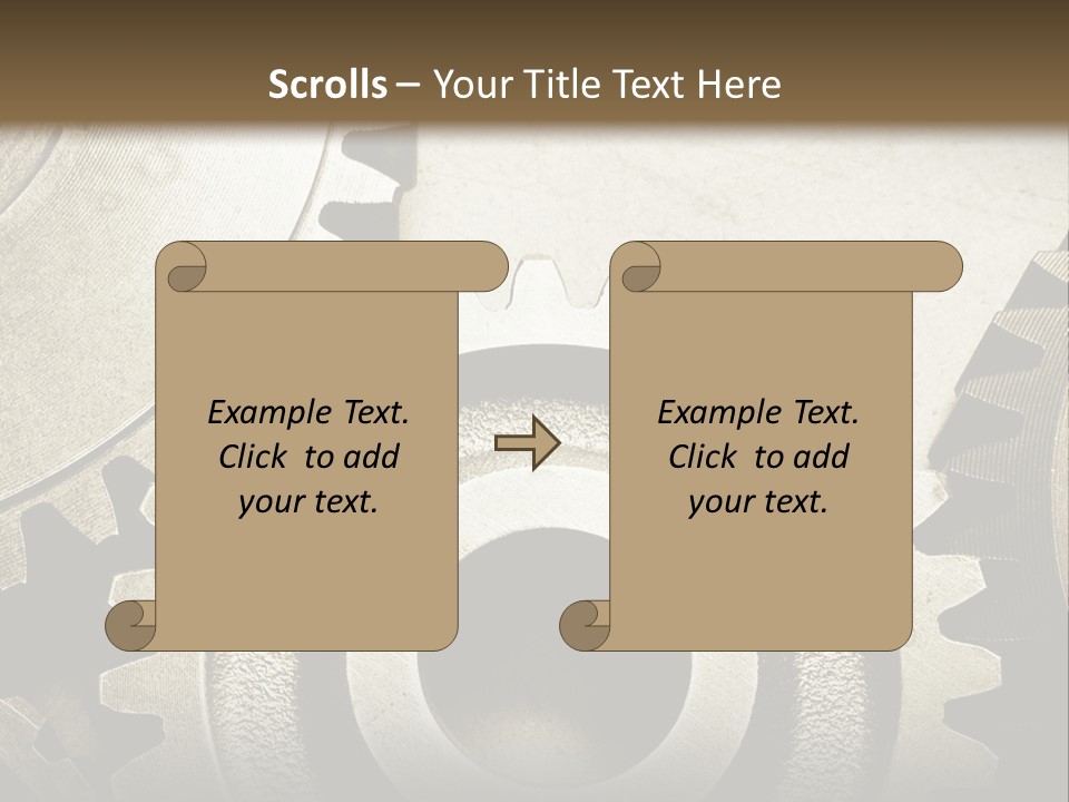 A Group Of Gears On A Black And White Background PowerPoint Template