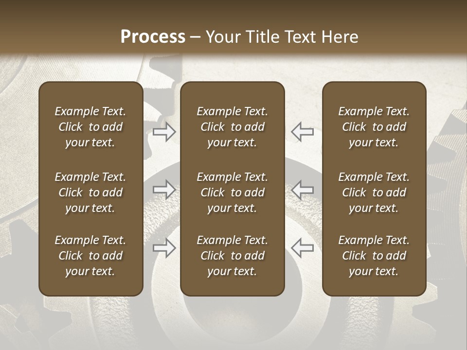 A Group Of Gears On A Black And White Background PowerPoint Template