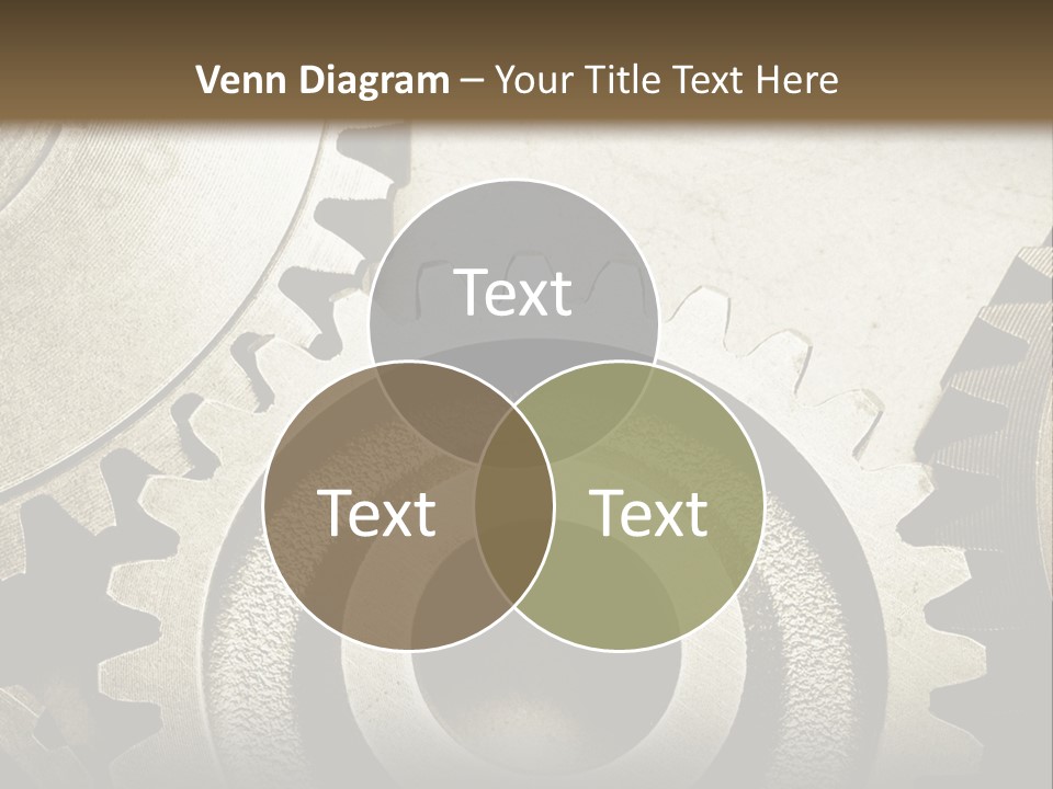 A Group Of Gears On A Black And White Background PowerPoint Template