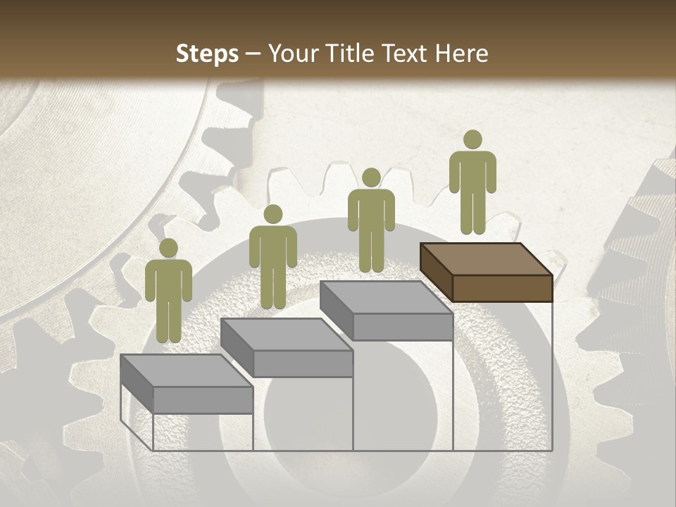 A Group Of Gears On A Black And White Background PowerPoint Template