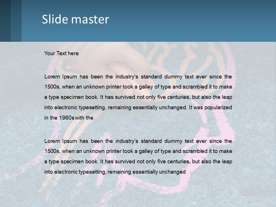 A Child's Hand Touching A Pink Brain On A Blue Carpet PowerPoint Template