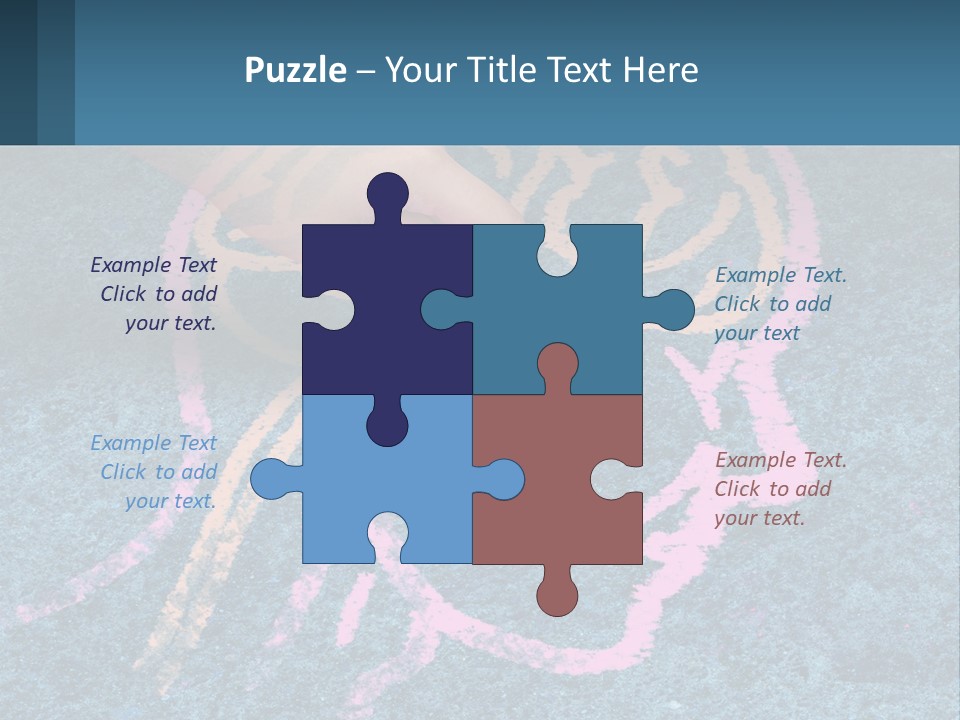 A Child's Hand Touching A Pink Brain On A Blue Carpet PowerPoint Template