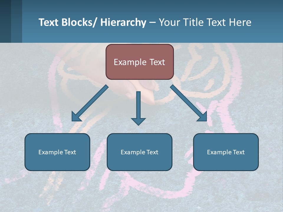 A Child's Hand Touching A Pink Brain On A Blue Carpet PowerPoint Template