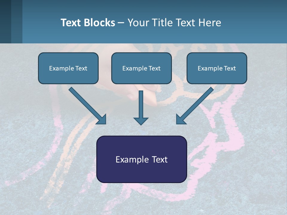 A Child's Hand Touching A Pink Brain On A Blue Carpet PowerPoint Template