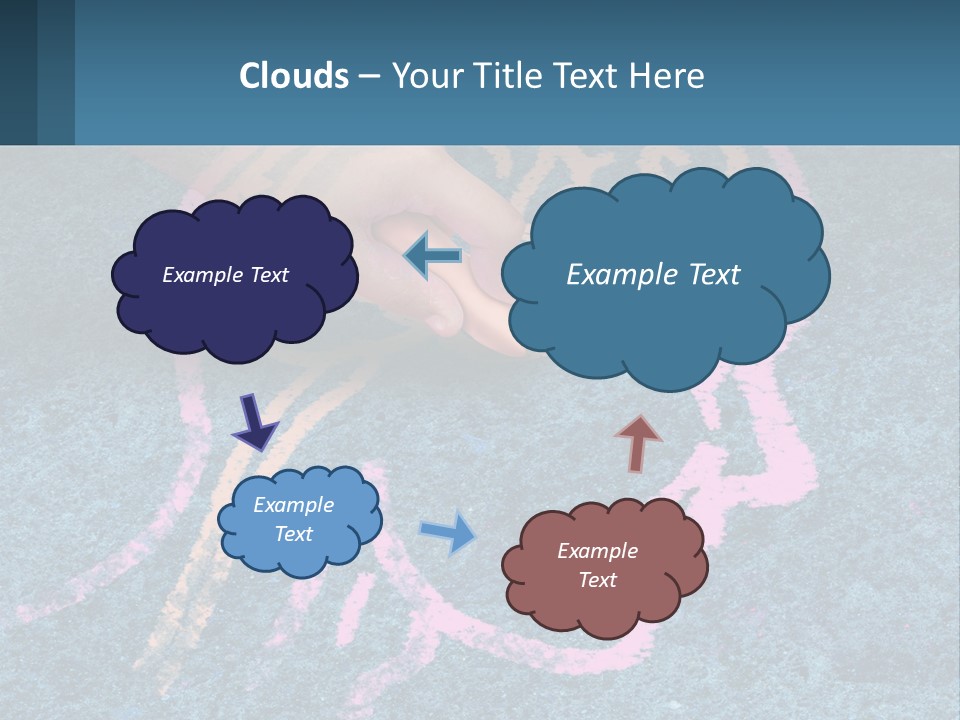 A Child's Hand Touching A Pink Brain On A Blue Carpet PowerPoint Template