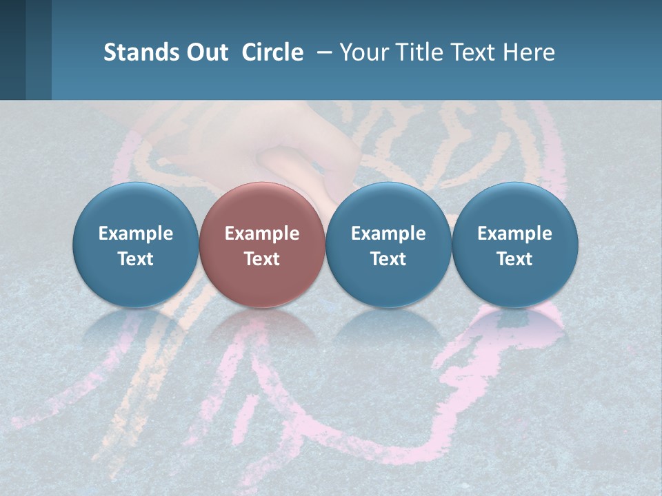 A Child's Hand Touching A Pink Brain On A Blue Carpet PowerPoint Template