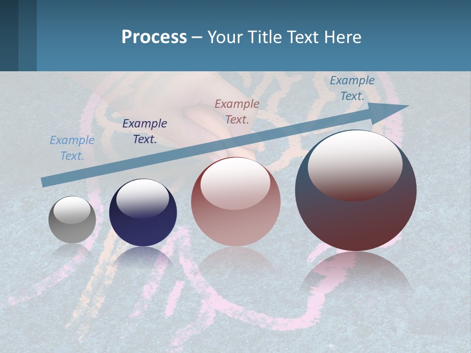 A Child's Hand Touching A Pink Brain On A Blue Carpet PowerPoint Template