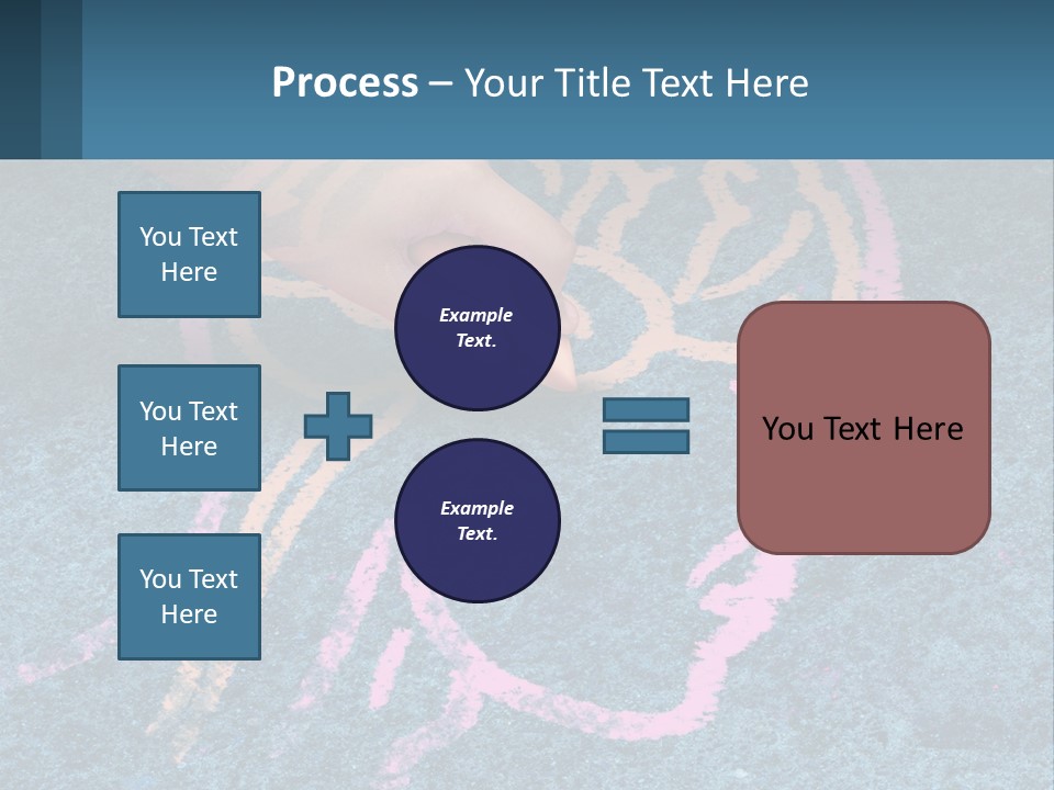 A Child's Hand Touching A Pink Brain On A Blue Carpet PowerPoint Template