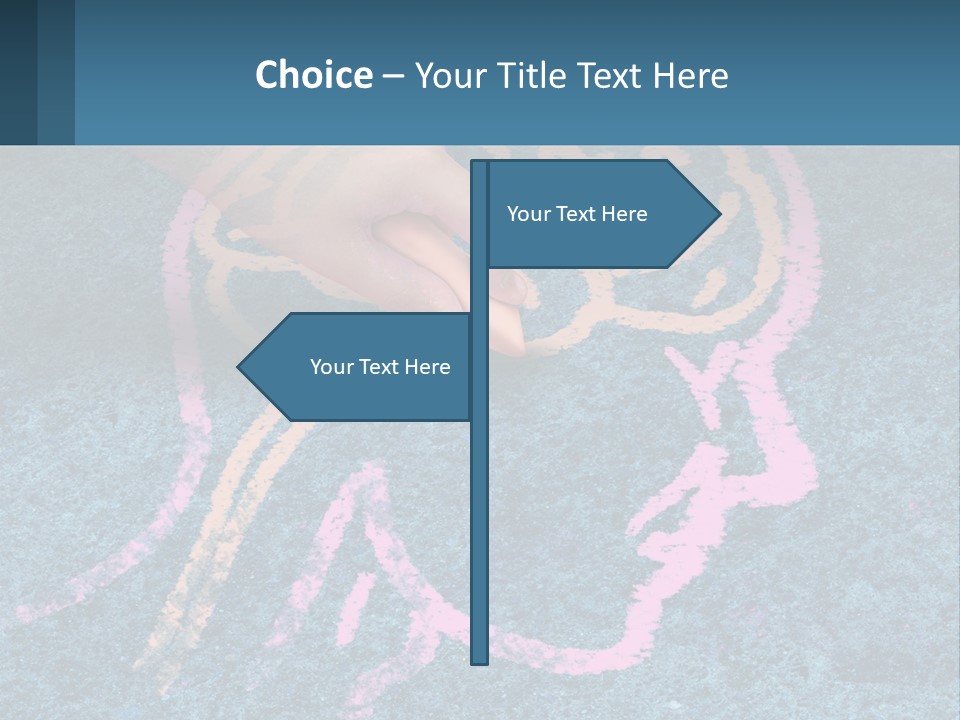 A Child's Hand Touching A Pink Brain On A Blue Carpet PowerPoint Template