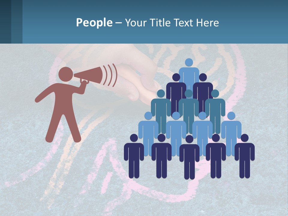 A Child's Hand Touching A Pink Brain On A Blue Carpet PowerPoint Template