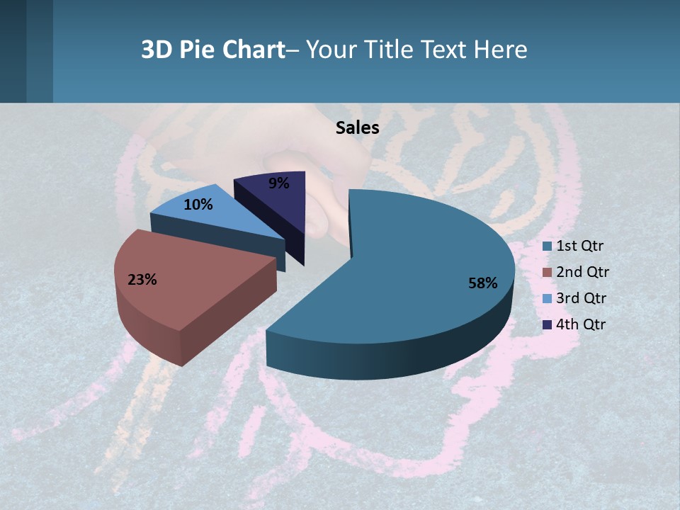 A Child's Hand Touching A Pink Brain On A Blue Carpet PowerPoint Template