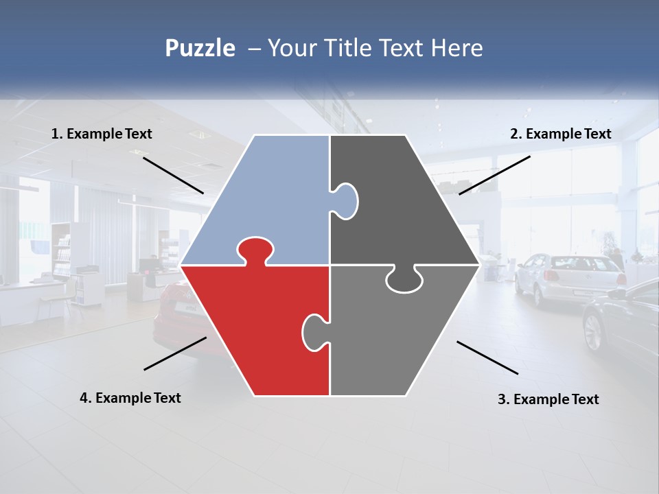 A Car Showroom Filled With Cars And People PowerPoint Template