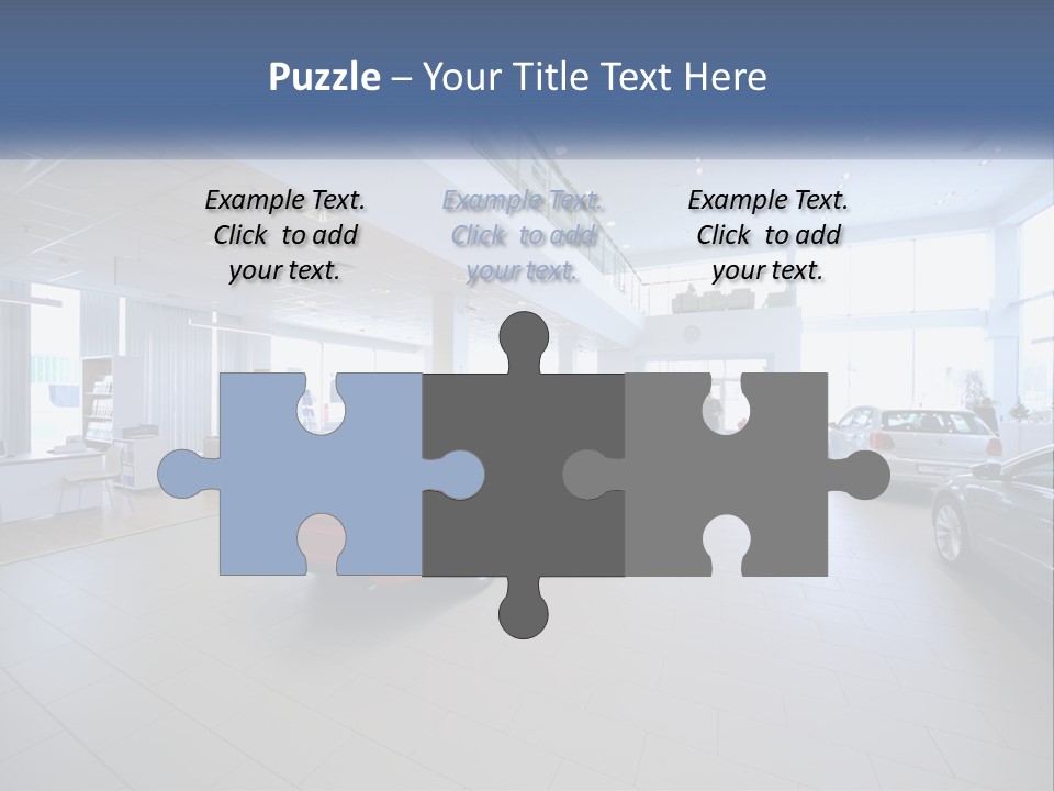 A Car Showroom Filled With Cars And People PowerPoint Template