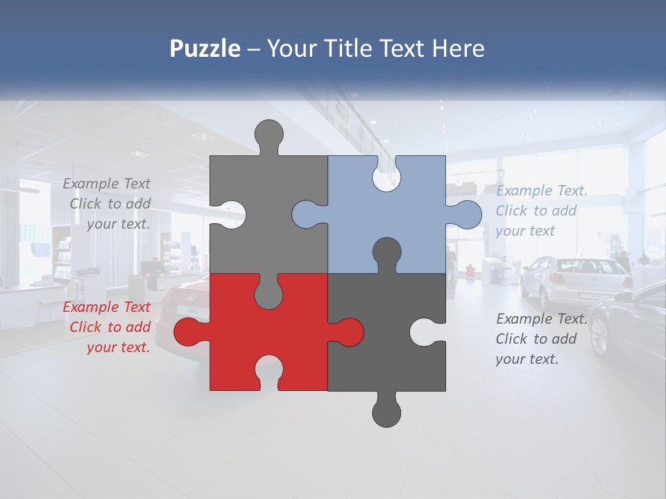 A Car Showroom Filled With Cars And People PowerPoint Template