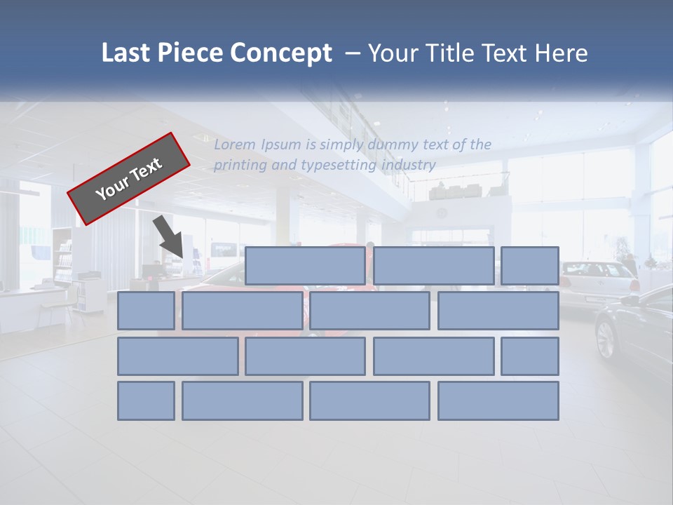 A Car Showroom Filled With Cars And People PowerPoint Template