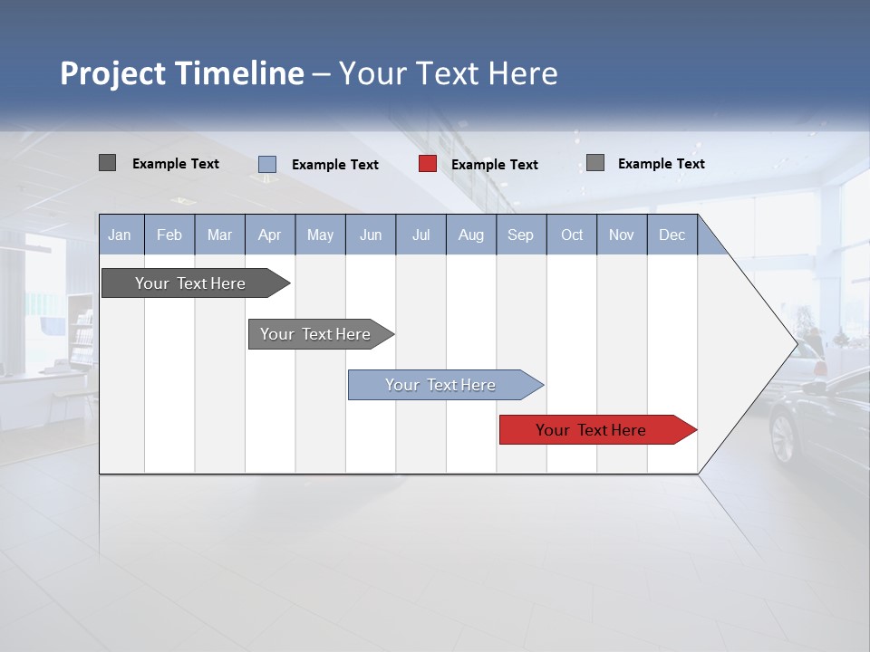 A Car Showroom Filled With Cars And People PowerPoint Template