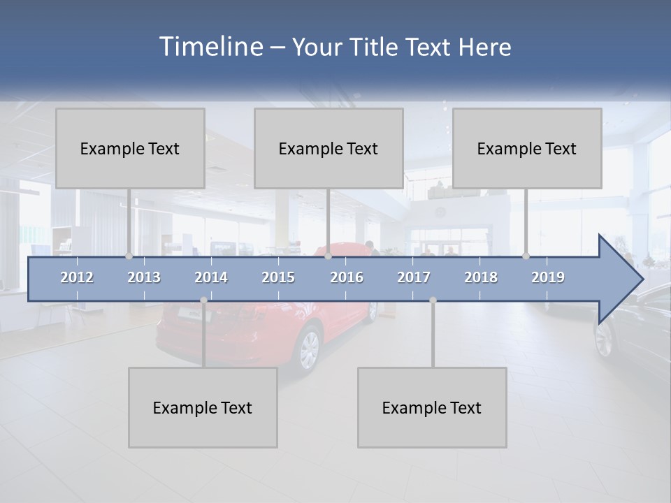 A Car Showroom Filled With Cars And People PowerPoint Template