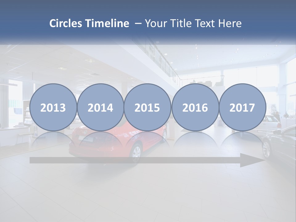 A Car Showroom Filled With Cars And People PowerPoint Template